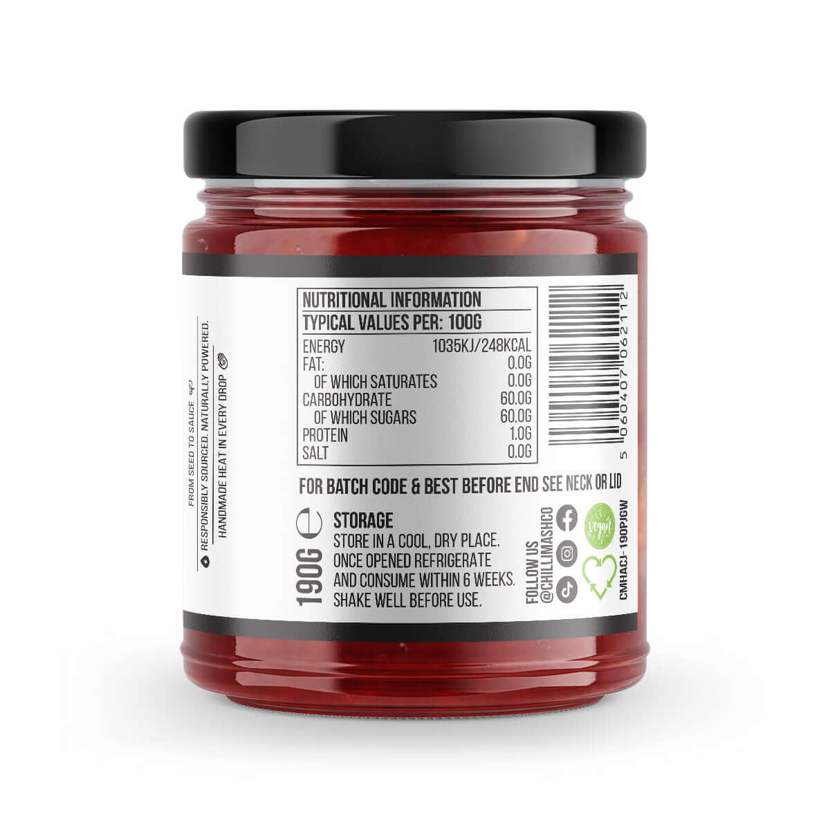 Habanero Chilli Jam | 190g | Chilli Mash Co. | Sweet Blaze Of Flavour