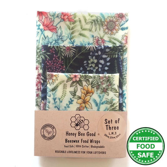 *Set of 3 Handmade Beeswax Wraps | Botanical