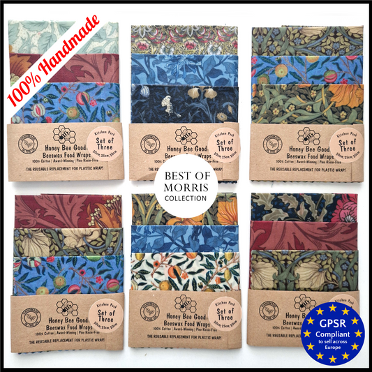 *William Morris Set of 3 Handmade Beeswax Wraps