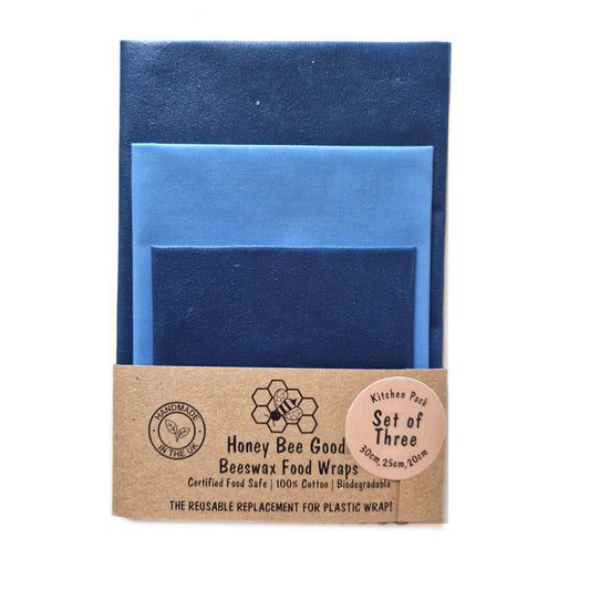 *Set of 3 Handmade Beeswax Wraps | Earth Tones Sky