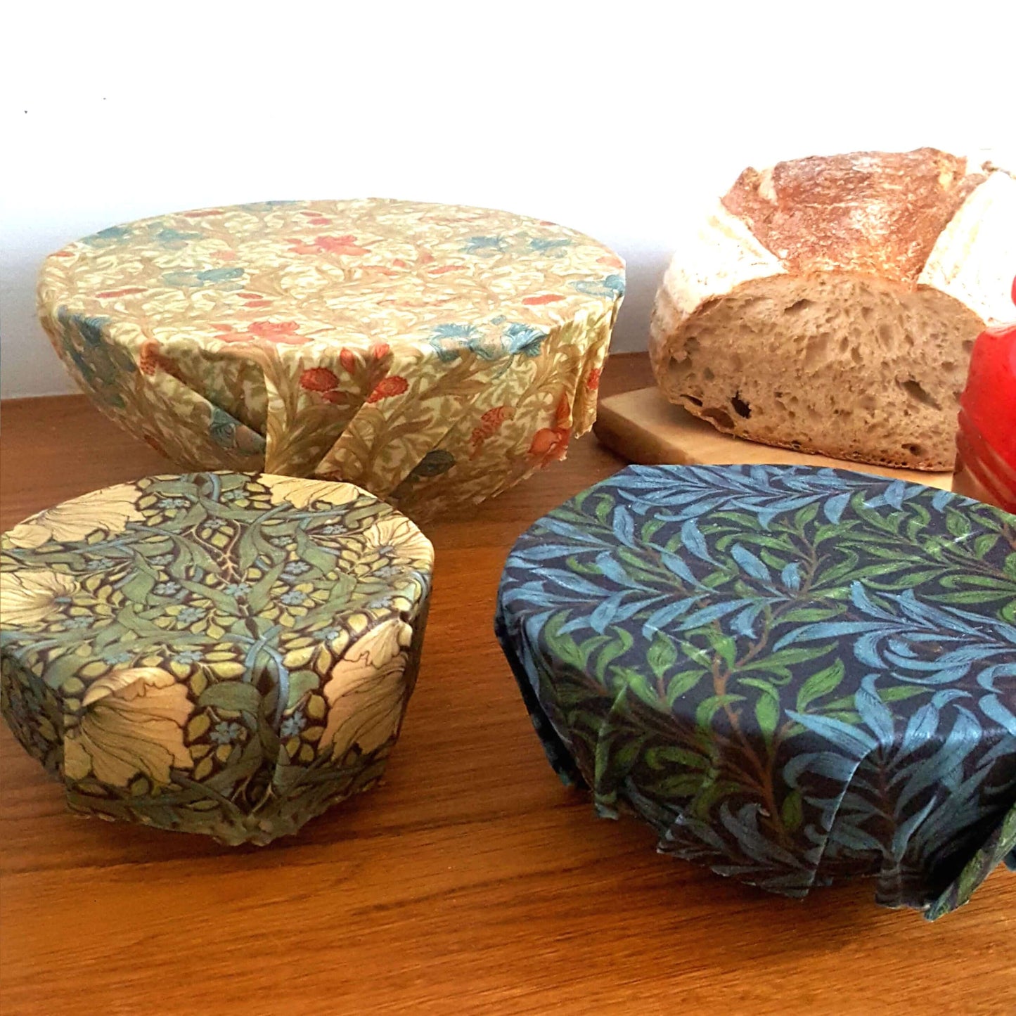 *William Morris Set of 3 Handmade Beeswax Wraps