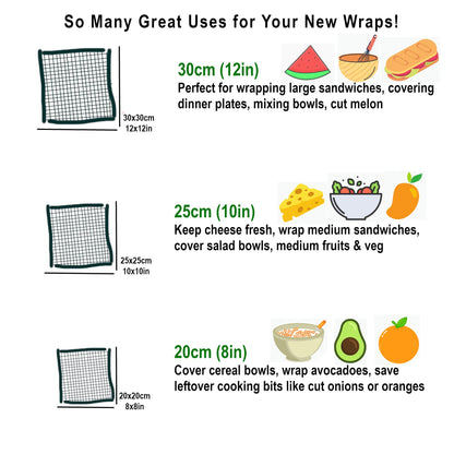 *British Beeswax Set of 3 Handmade Beeswax Wraps | William Morris Hammersmith
