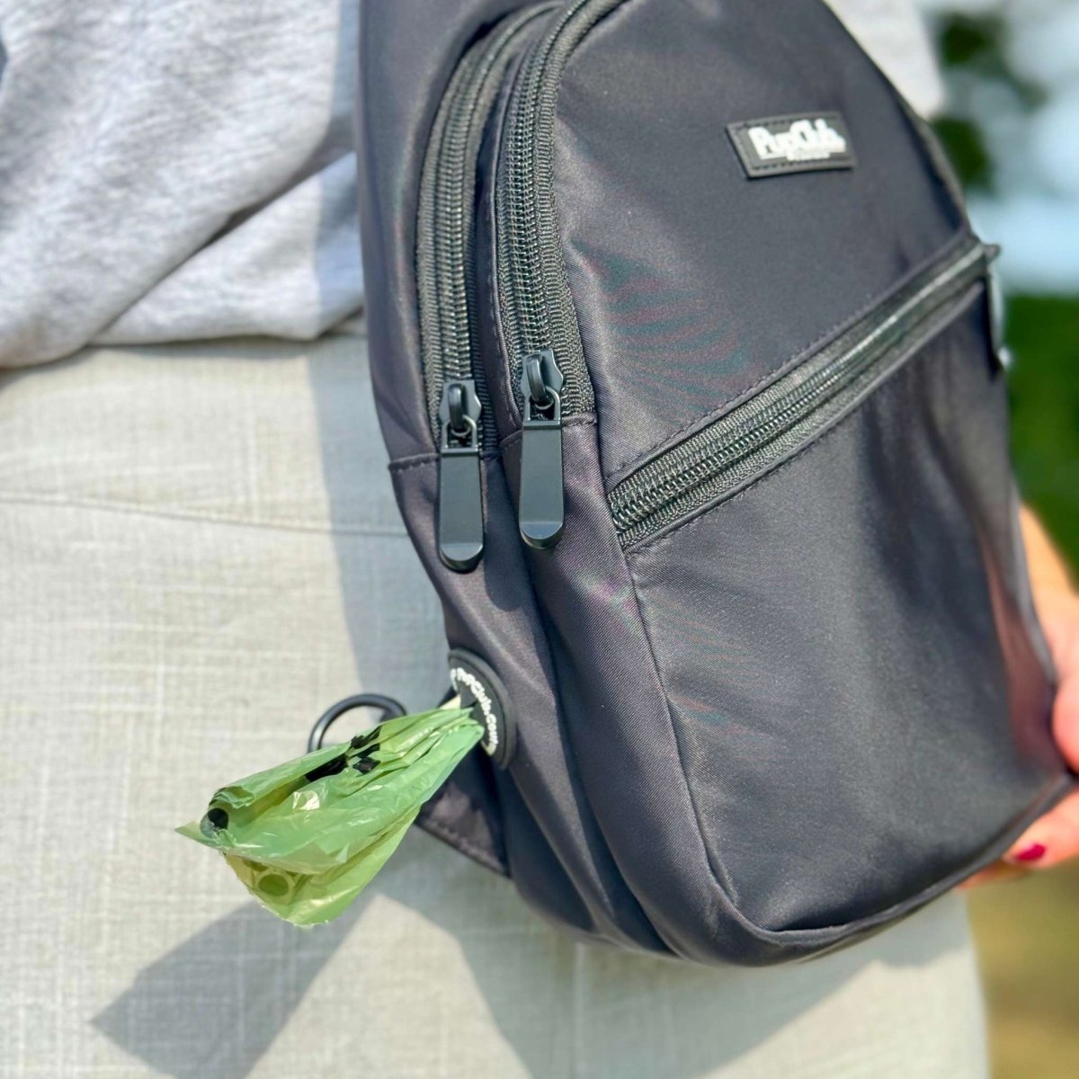 Dog Walking Sling Backpack - Black